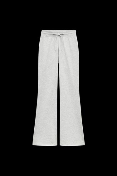 PANTALÓN FELPA FLARE - Gris vigoré de Zara - Imagen 0