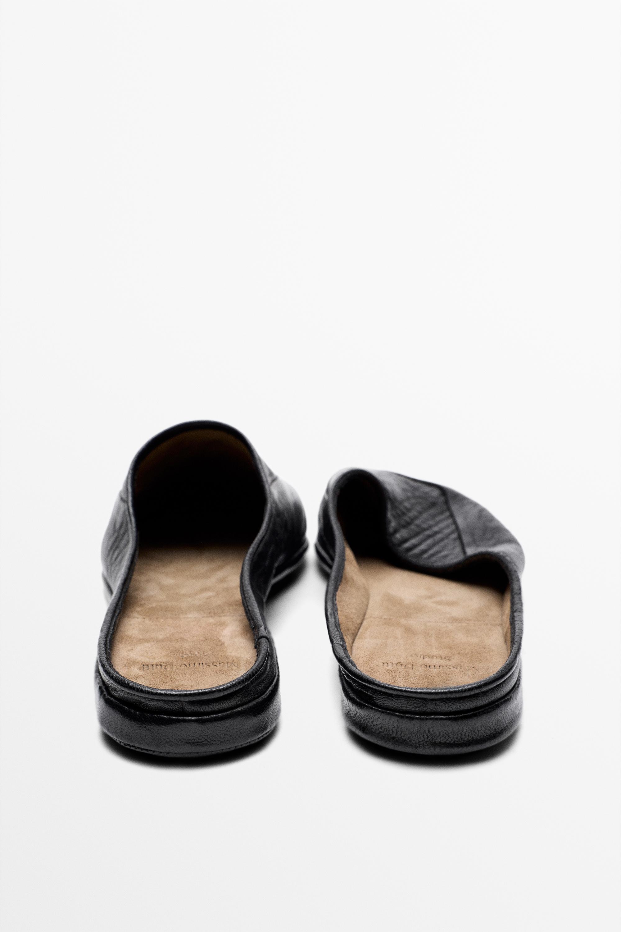 Soft leather mules