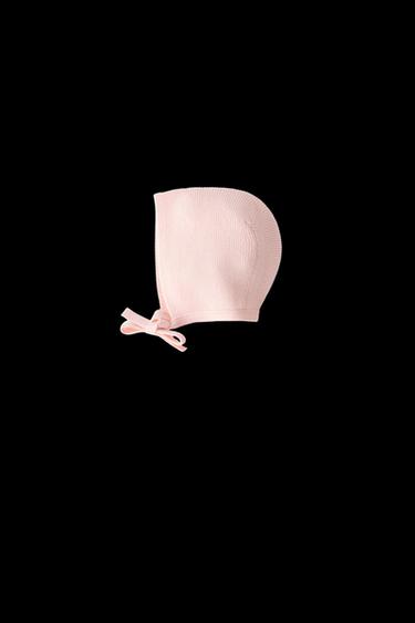 Zara KNIT BONNET - Pink - Image 0
