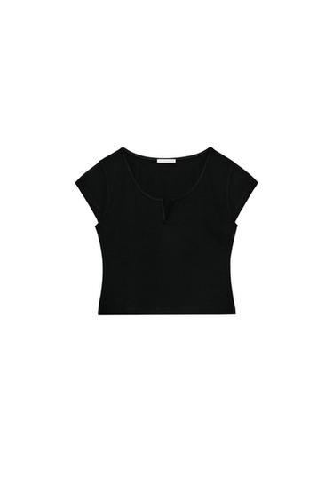 TOP CORTO ABERTURA - Negro de Zara