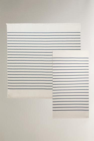 BEACH TOWEL WITH THIN STRIPES - Mid-blue by Zara