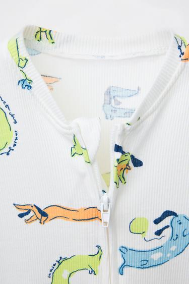 TWO-PACK OF DOG PRINT ALL-IN-ONE SLEEPSUITS - Lime by Zara - Image 3