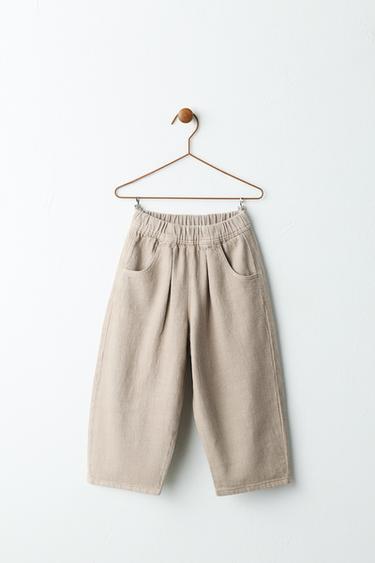 FLOWING TWILL TROUSERS - Sand by Zara