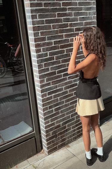 PLEATED SHORTS WITH BUTTONS - Light tan by Zara - Image 5