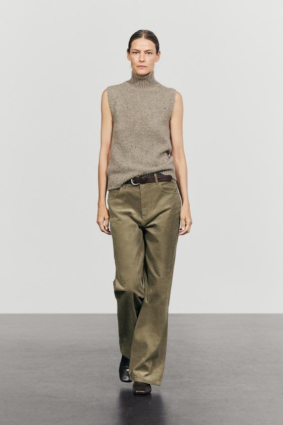Gilet en maille à col montant - Beige de Zara - Image 0