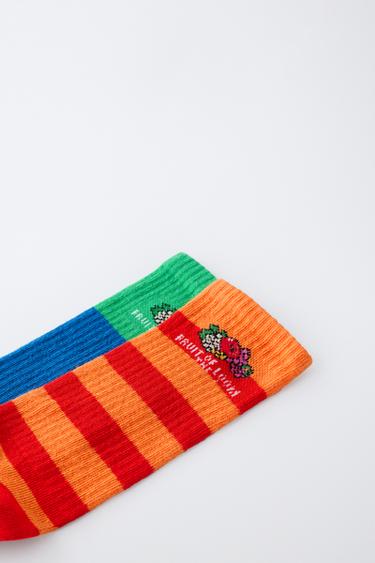 FRUIT OF THE LOOM™ MID-CALF SOCKS 2-PACK — Multicolored 2