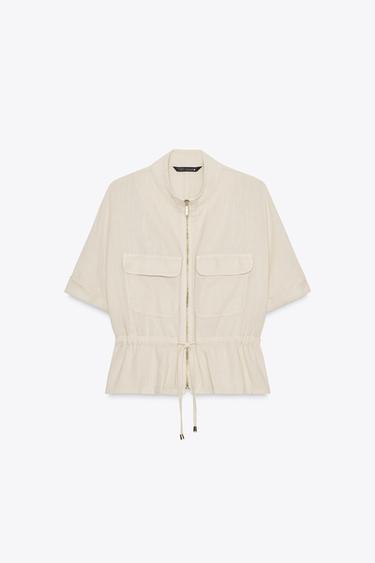 CAMISA SAFARI CON LINO - Arena de Zara