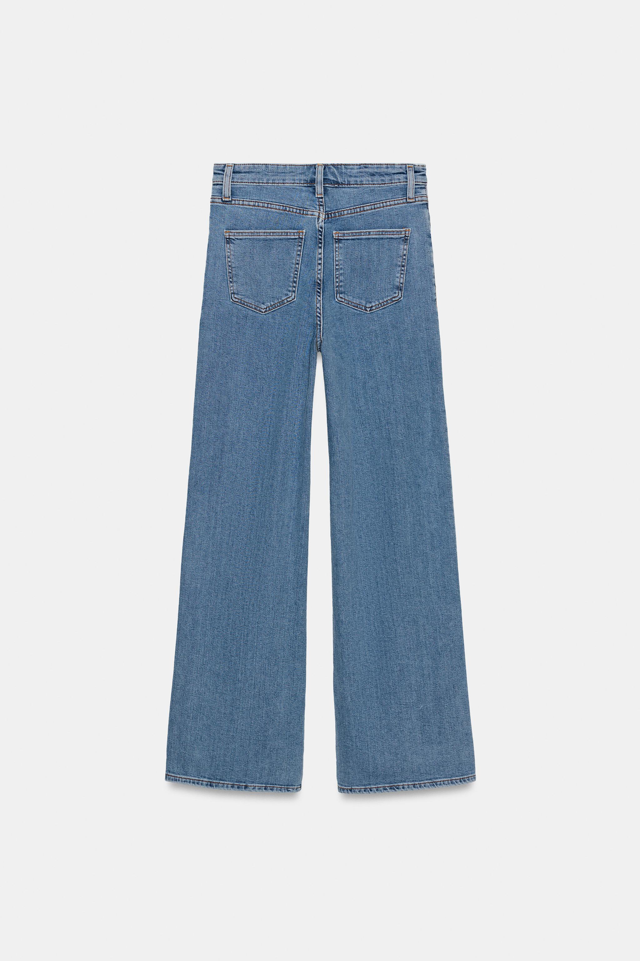 ZW COLLECTION ハイウエストワイドレッグデニムパンツ - ホワイト