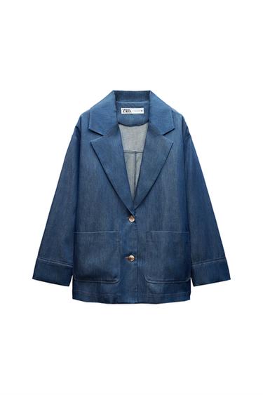 OVERSIZE DENIM-EFFECT BLAZER