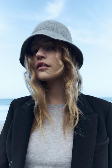 ПАНАМА ИЗ СМЕСОВОЙ ШЕРСТИ С КОНТРАСТНЫМИ ДЕТАЛЯМИ — СЕРЫЙ от Zara — изображение 0