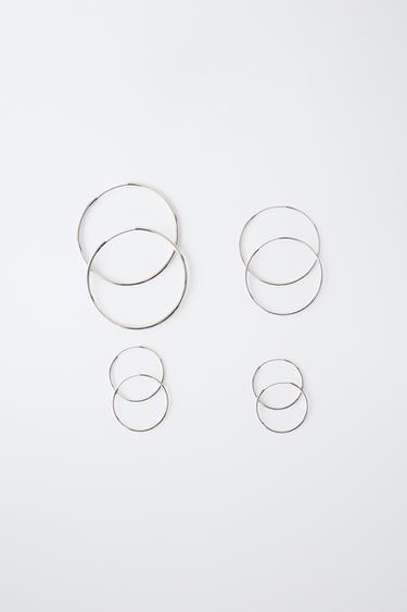 FOUR-PACK OF HOOP EARRINGS — Silver 1