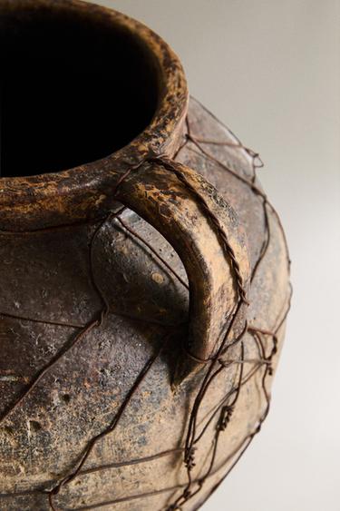 TERRACOTTA LATTICE VASE - Khaki by Zara - Image 2
