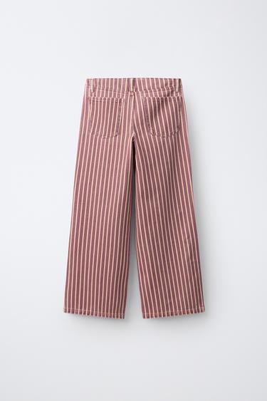 WIDE-LEG BELT LOOP JEANS — Red Stripe 2