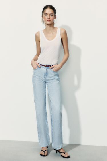 JEANS Z1975 REGULAR FIT CINTURA ALTA CINTO - Azul-claro da Zara