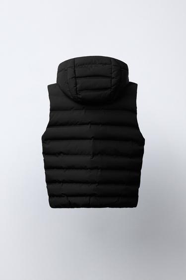 DOUDOUNE SANS MANCHES ULTRA-LÉGÈRE À CAPUCHE DÉPERLANTE - Noir de Zara - Image 2