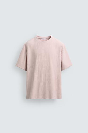 T-SHIRT STRUCTURÉ RELAXED FIT - Rose de Zara