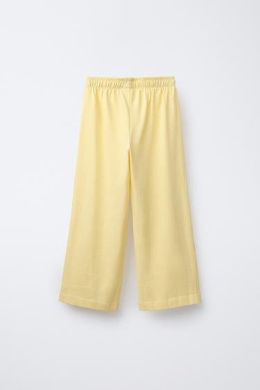 PLAIN HEAVY WEIGHT WIDE-LEG TROUSERS - Yellow by Zara - Image 1