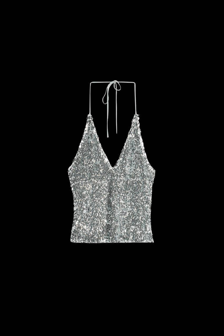 SEQUIN HALTER TOP