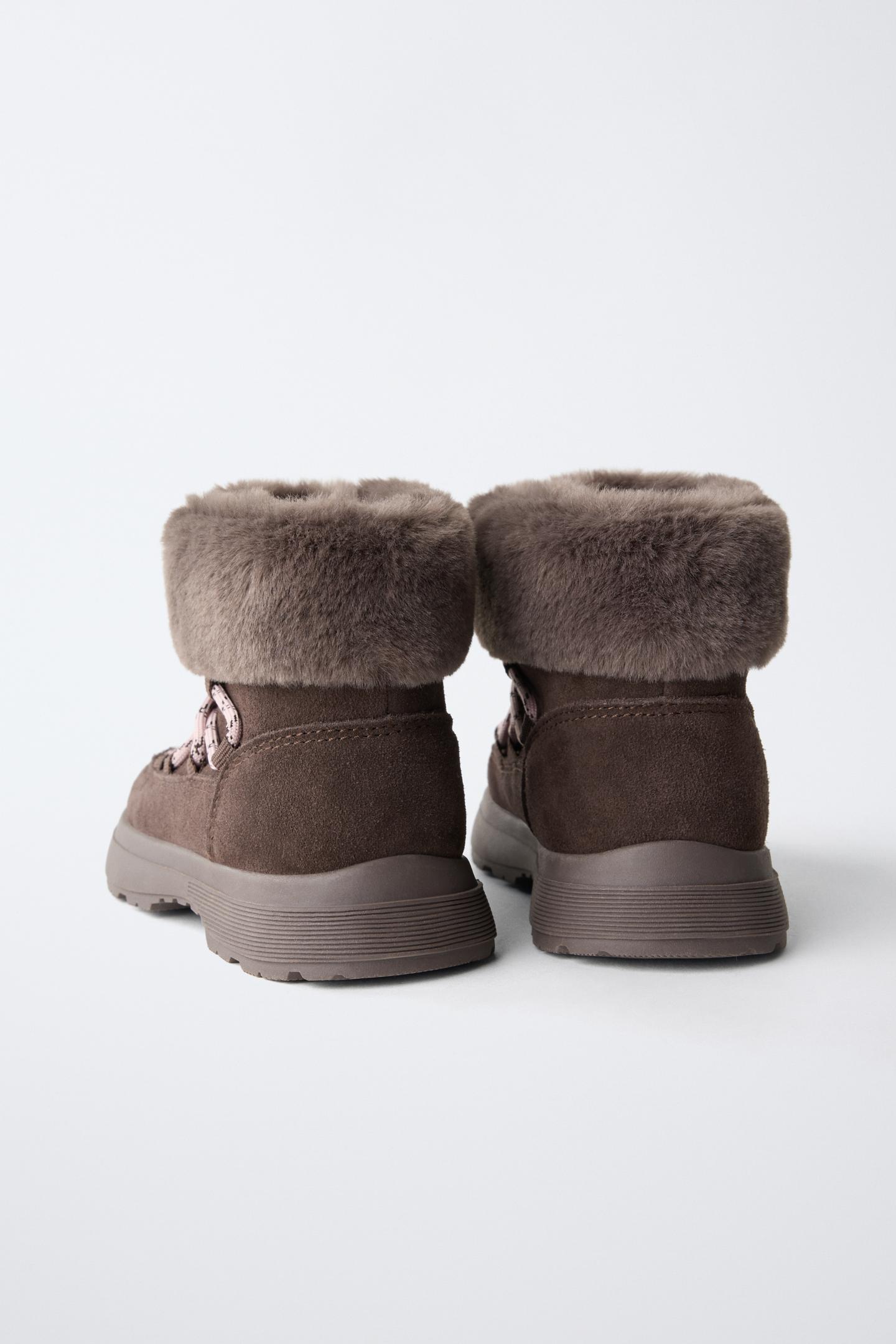 Детские ботинки Zara Lined Leather Ankle, цвет: Коричневый — фото 5