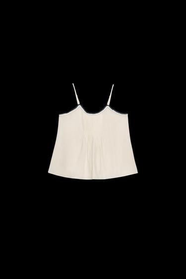 TOP VIVOS CONTRASTE ZW COLLECTION - Crudo de Zara