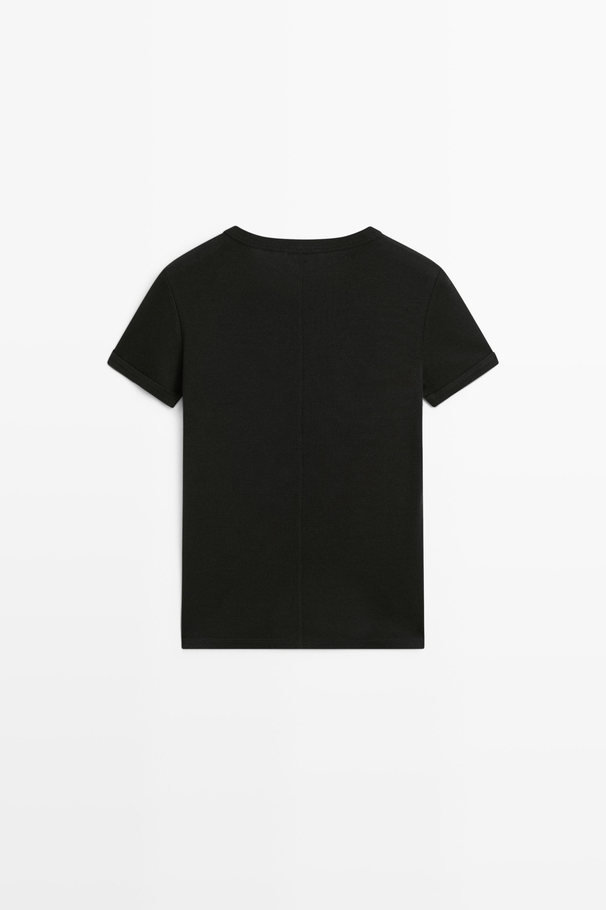 Ribbed short sleeve T-shirt