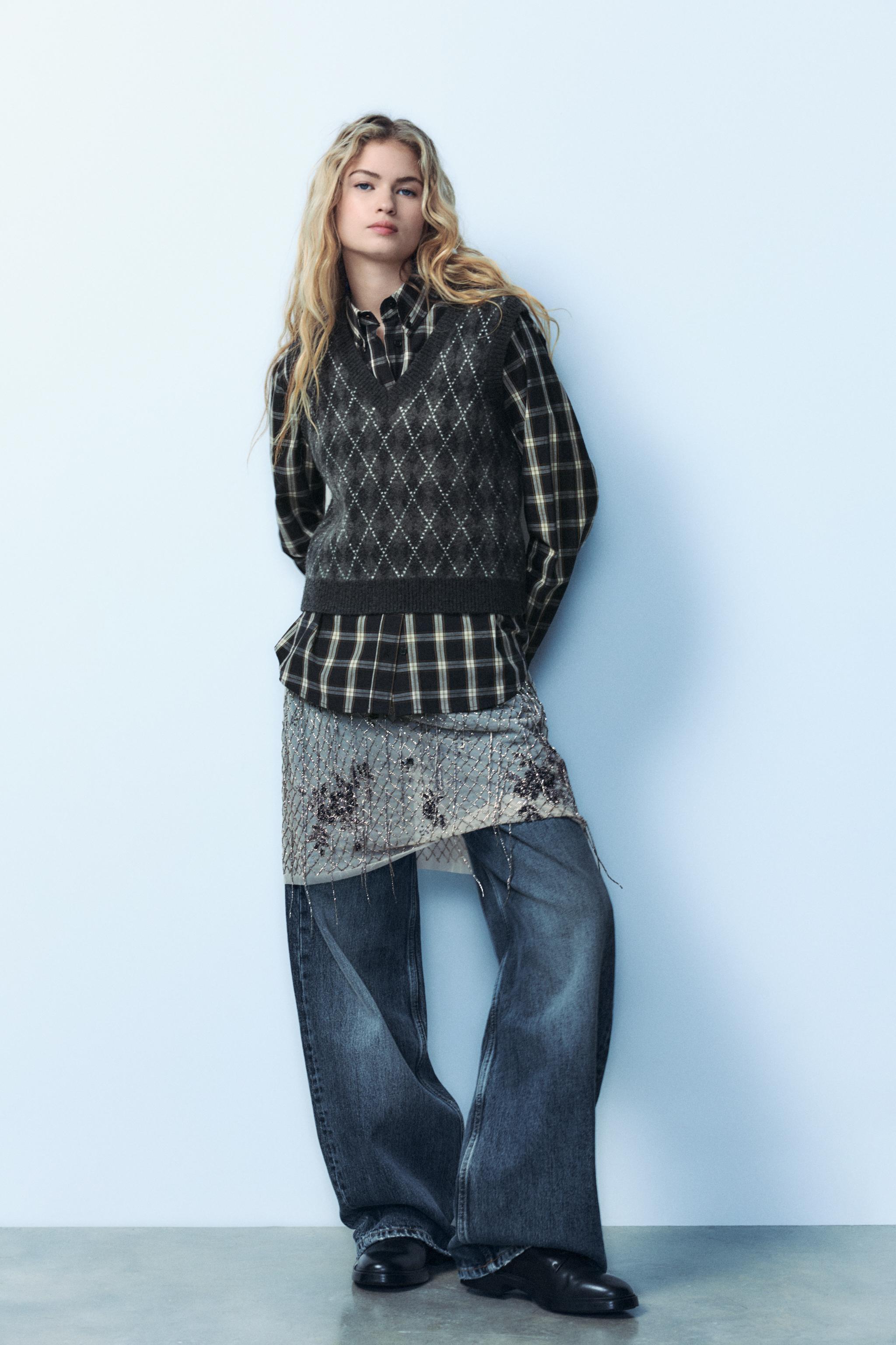 DIAMOND JACQUARD KNIT JUMPER