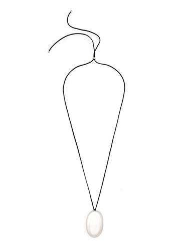 Collier cordon en cuir pièce métallique - Argent de Zara