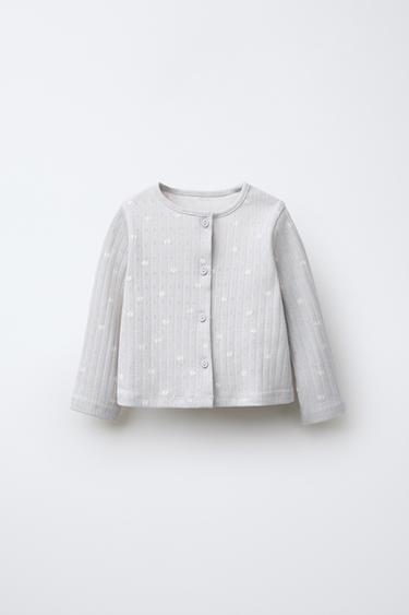 POINTELLE PRINT BODYSUIT AND JACKET SET - Light grey by Zara - Image 3