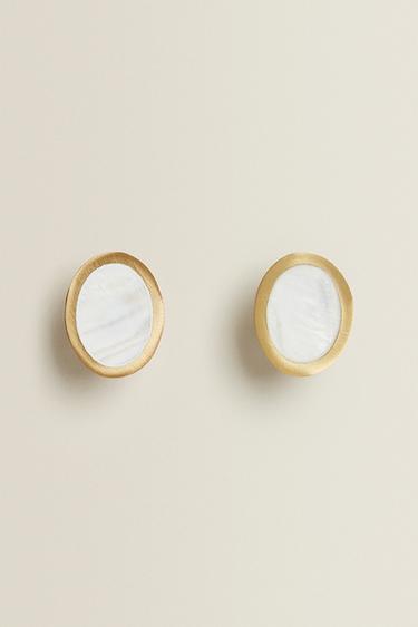 PACK OF OVAL MOTHER-OF-PEARL DOOR KNOBS (PACK OF 2) - Light beige by Zara