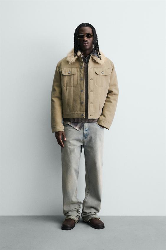 COMBINED FAUX FUR COTTON JACKET