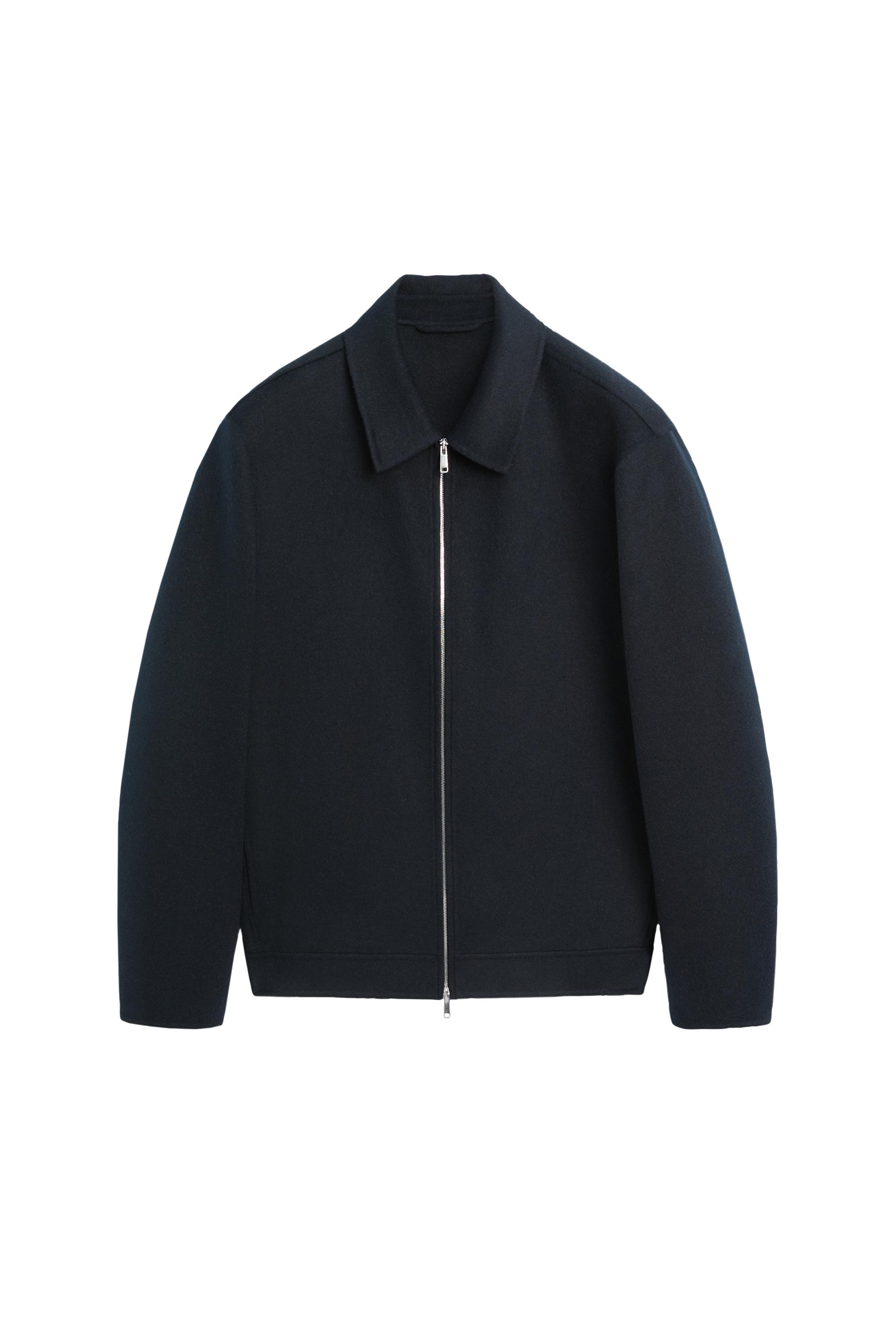 Wool blend double fabric jacket — Deep blue