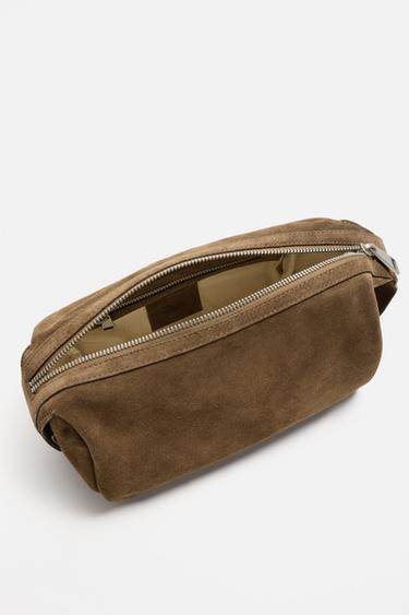 LEATHER TOILETRY BAG - Brown by Zara - Image 3