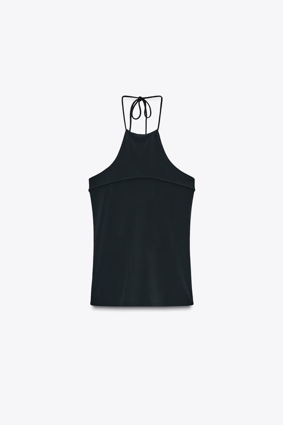 CREPE HALTER TOP