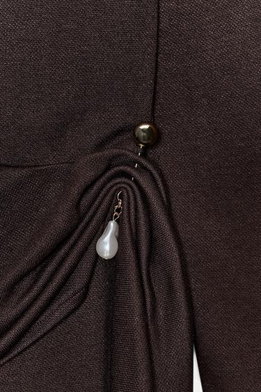 ROBE SOFT FERMOIR - Marron de Zara - Image 6