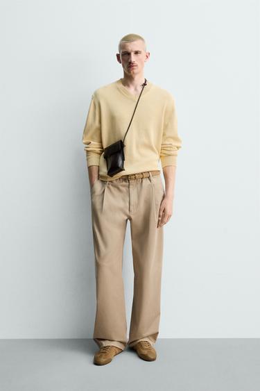 PULL REGULAR FIT EN COTON - Vanille de Zara - Image 0