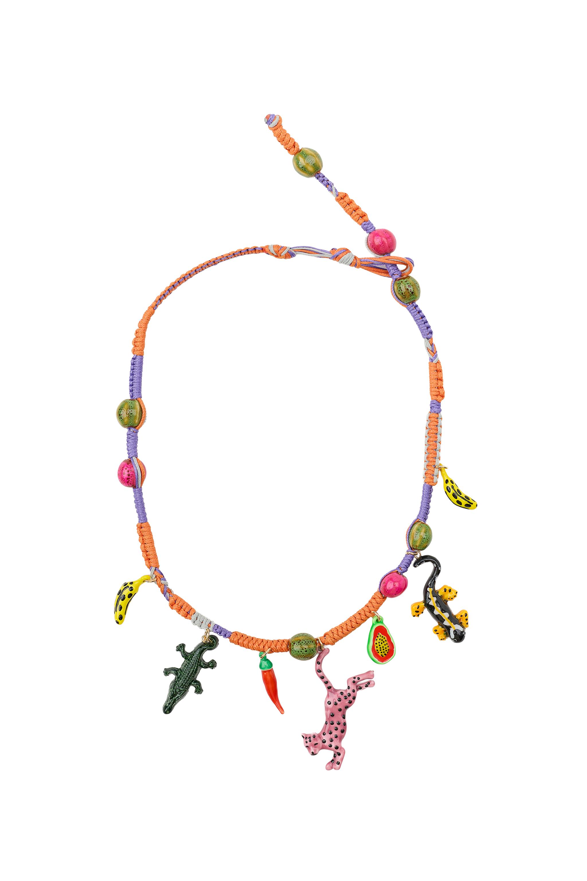 4061にらたま CROCODILE CHARM CORD NECKLACE - Multicolored | ZARA United States