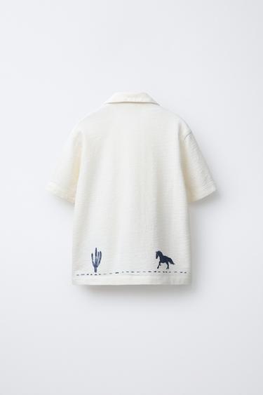 CHEMISE À IMPRIMÉ CHEVAUX - Écru de Zara - Image 1