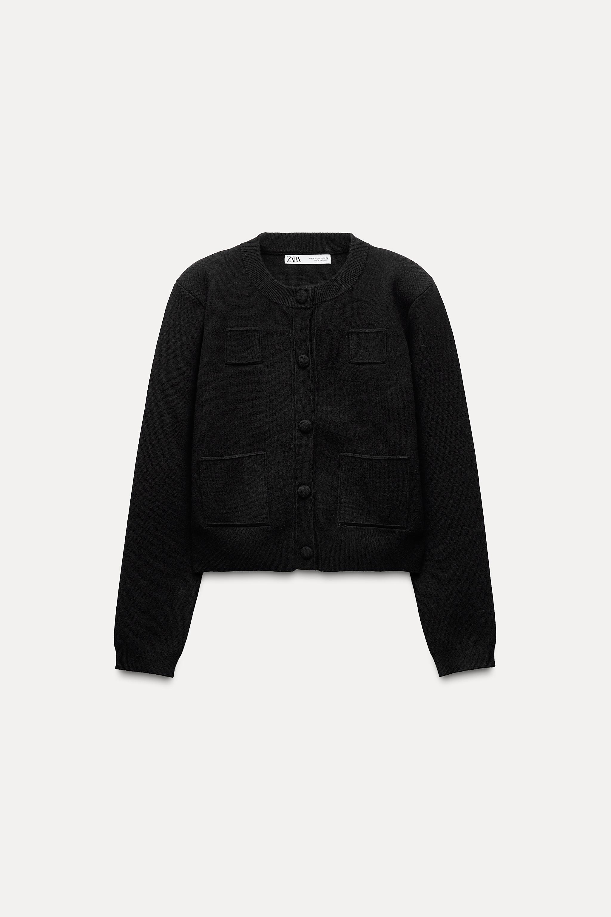 Black cardigan zara hotsell