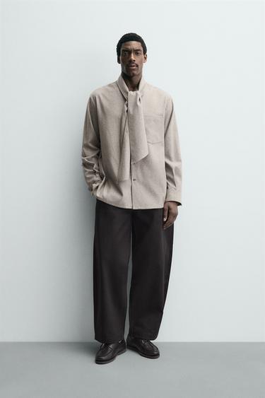 SVRCHNÍ KOŠILE S FOULARDEM – LIMITED EDITION - Šedý jíl od Zara - Obrázek 0