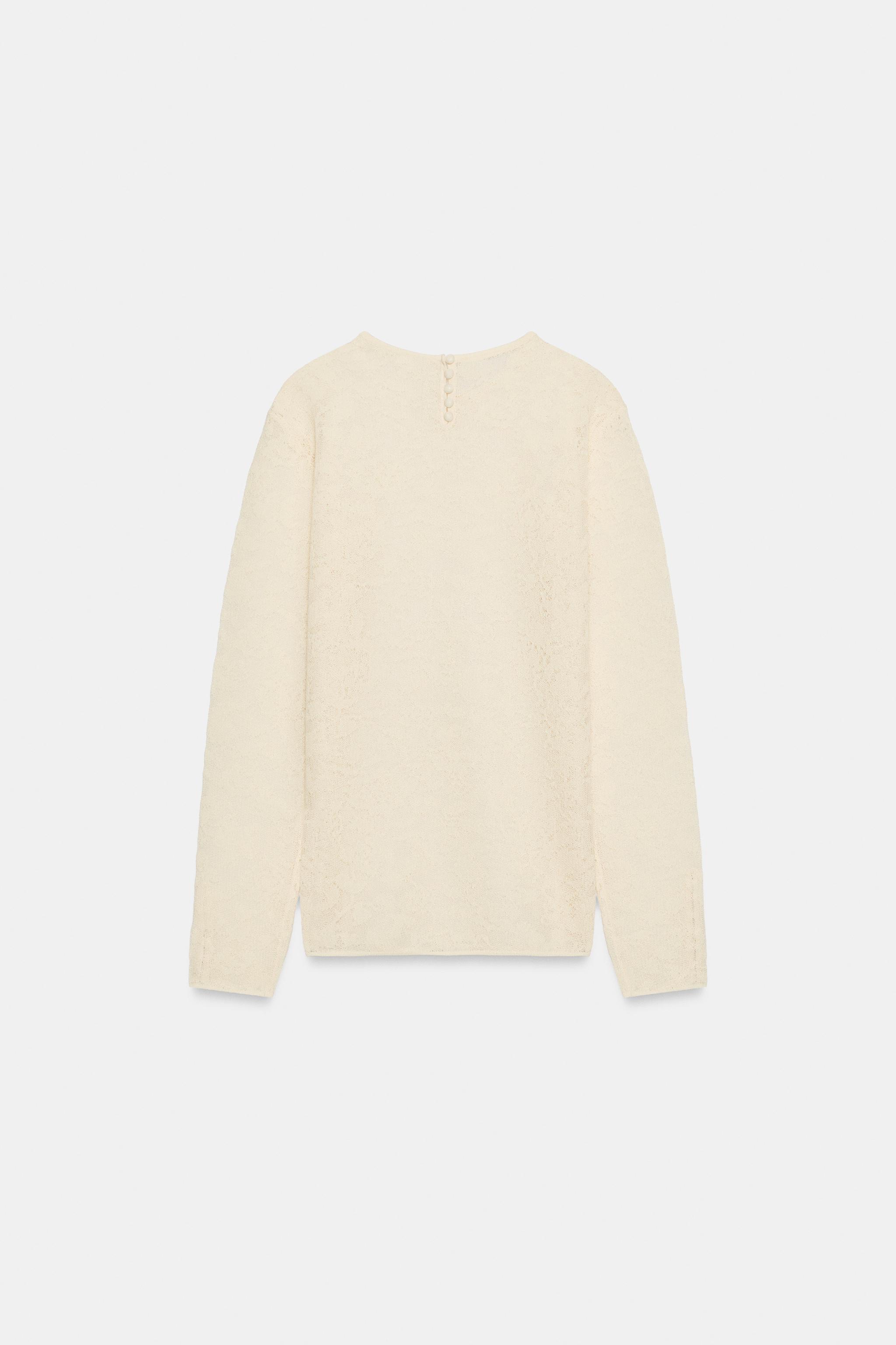 Женские свитеры Zara FLORAL JACQUARD KNIT TOP — фото 7