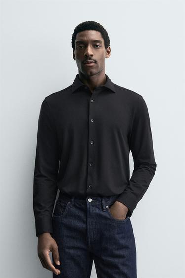 Zara REGULAR FIT SHIRT - Black