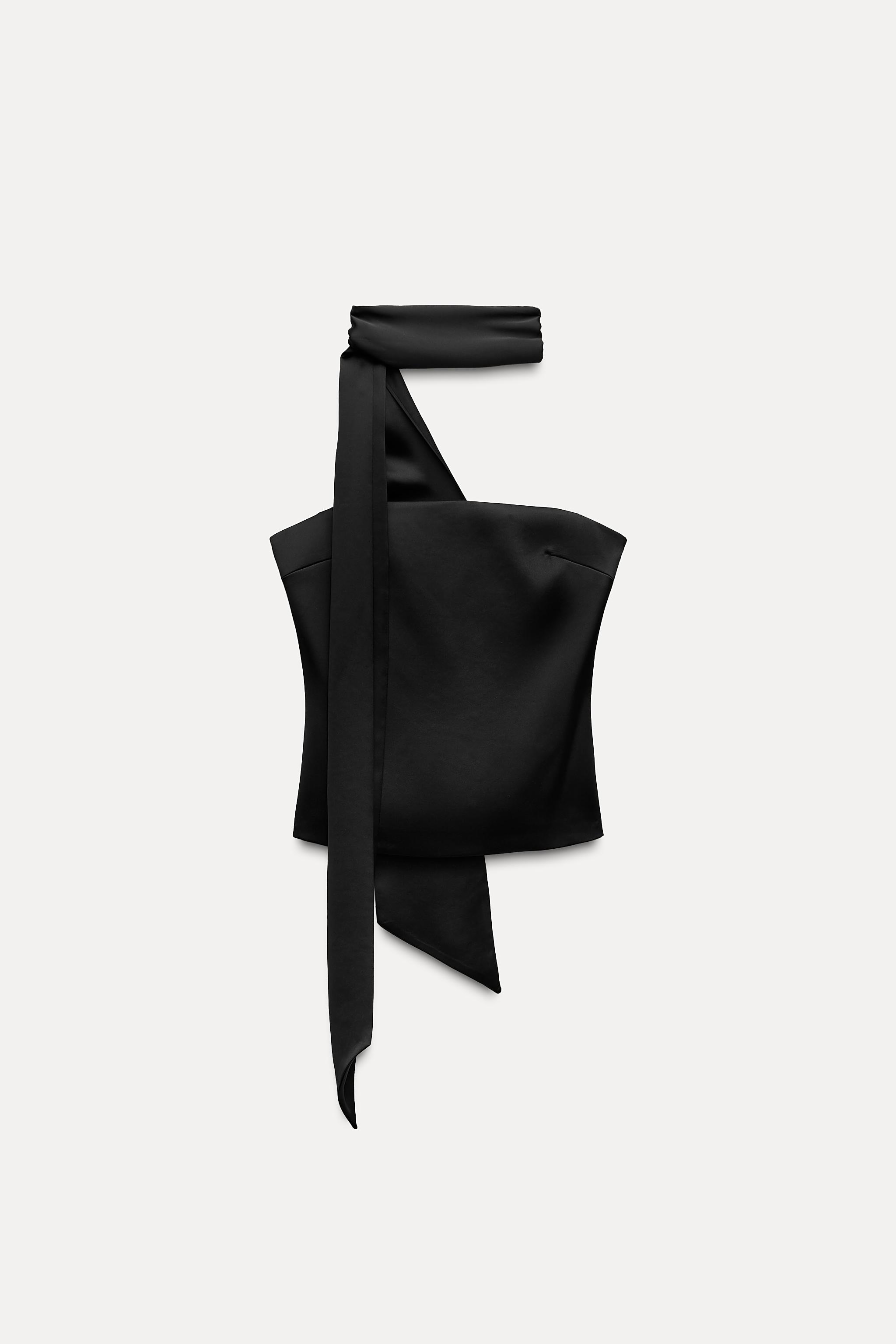 SATIN FOULARD TOP - Midnight blue | ZARA United States SATIN FOULARD TOP - Midnight blue | ZARA United States