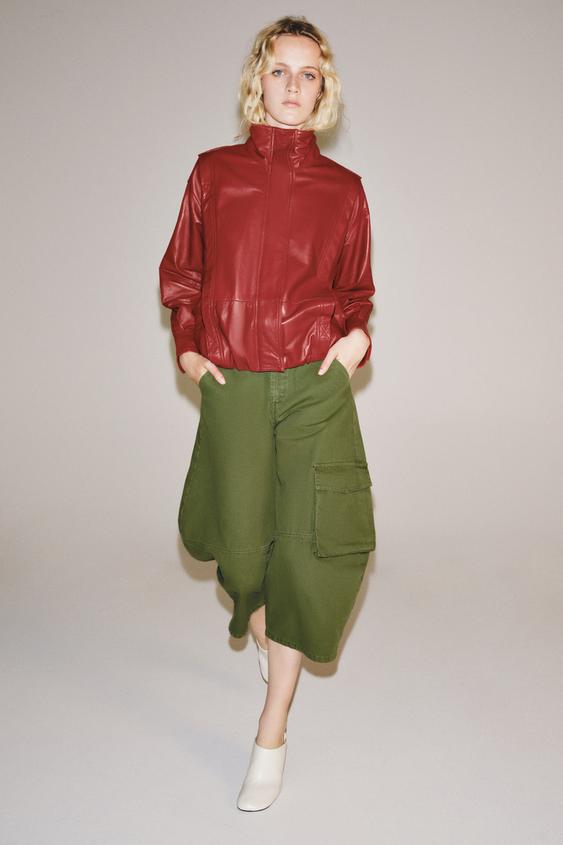 JEANS ZW COLLECTION CARGO CAPRI TIRO MEDIO - Khaki de Zara - Imagen 0
