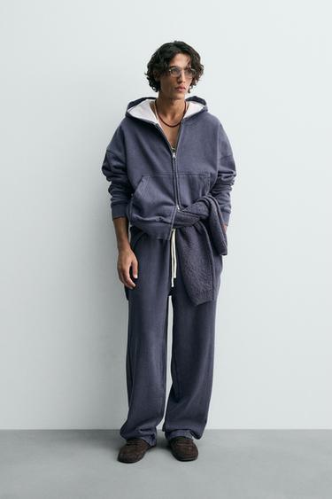 Zara WIDE FIT JOGGER PANTS - Ink blue