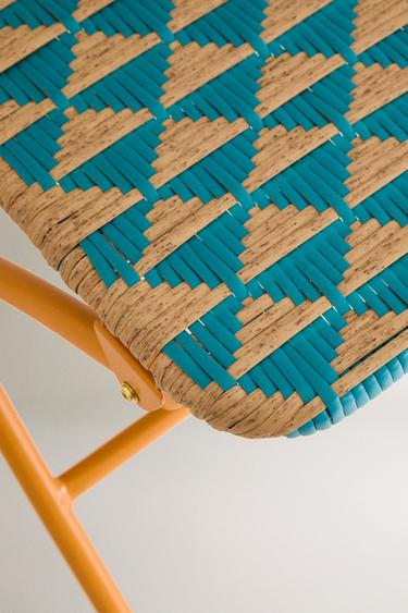 FOLDING CHAIR WITH WOVEN TRIANGLES - Blue by Zara - Image 5