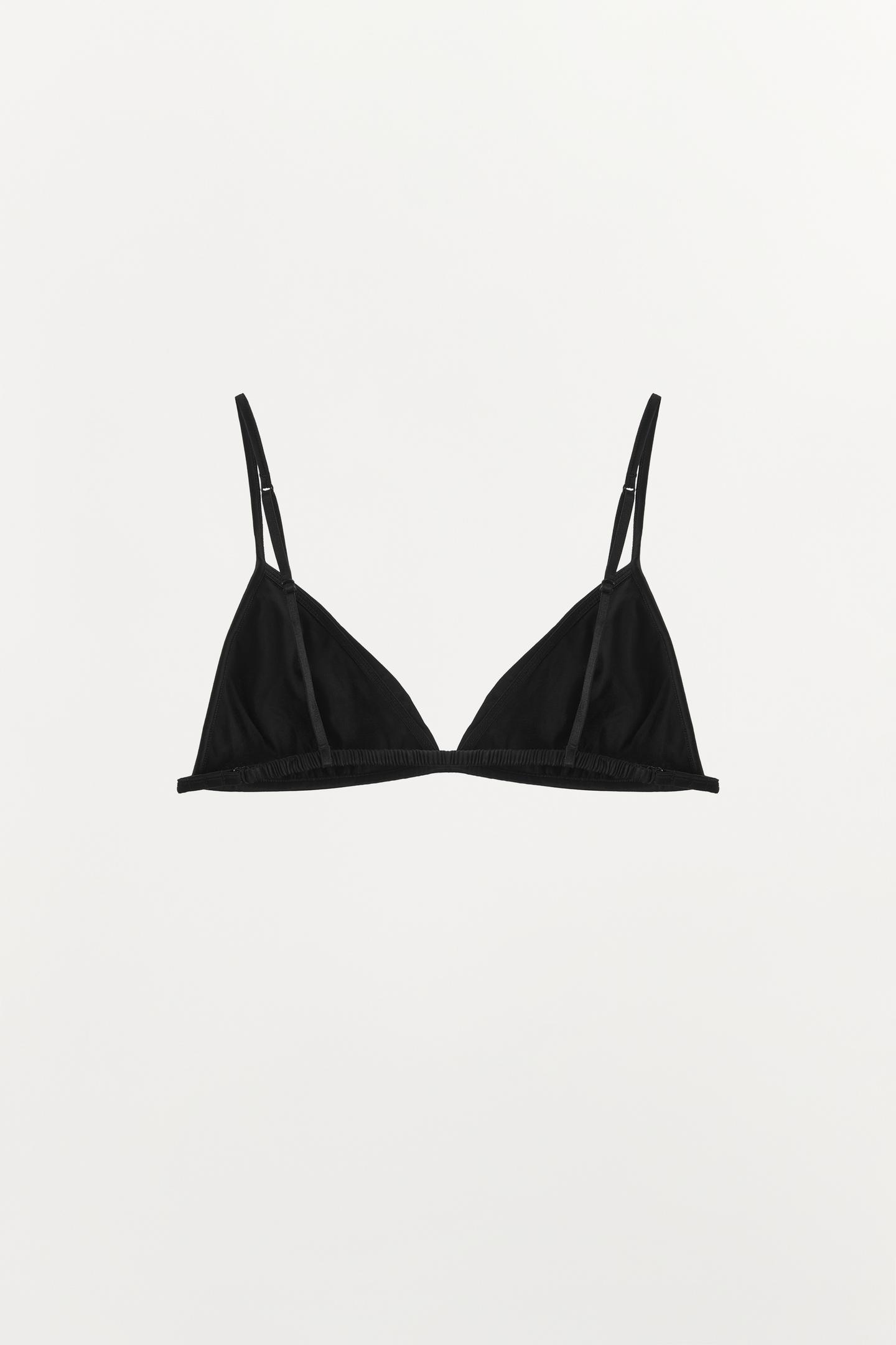 Бра Pleated, треугольные чашки — Zara, цвет: Чёрный — фото 6