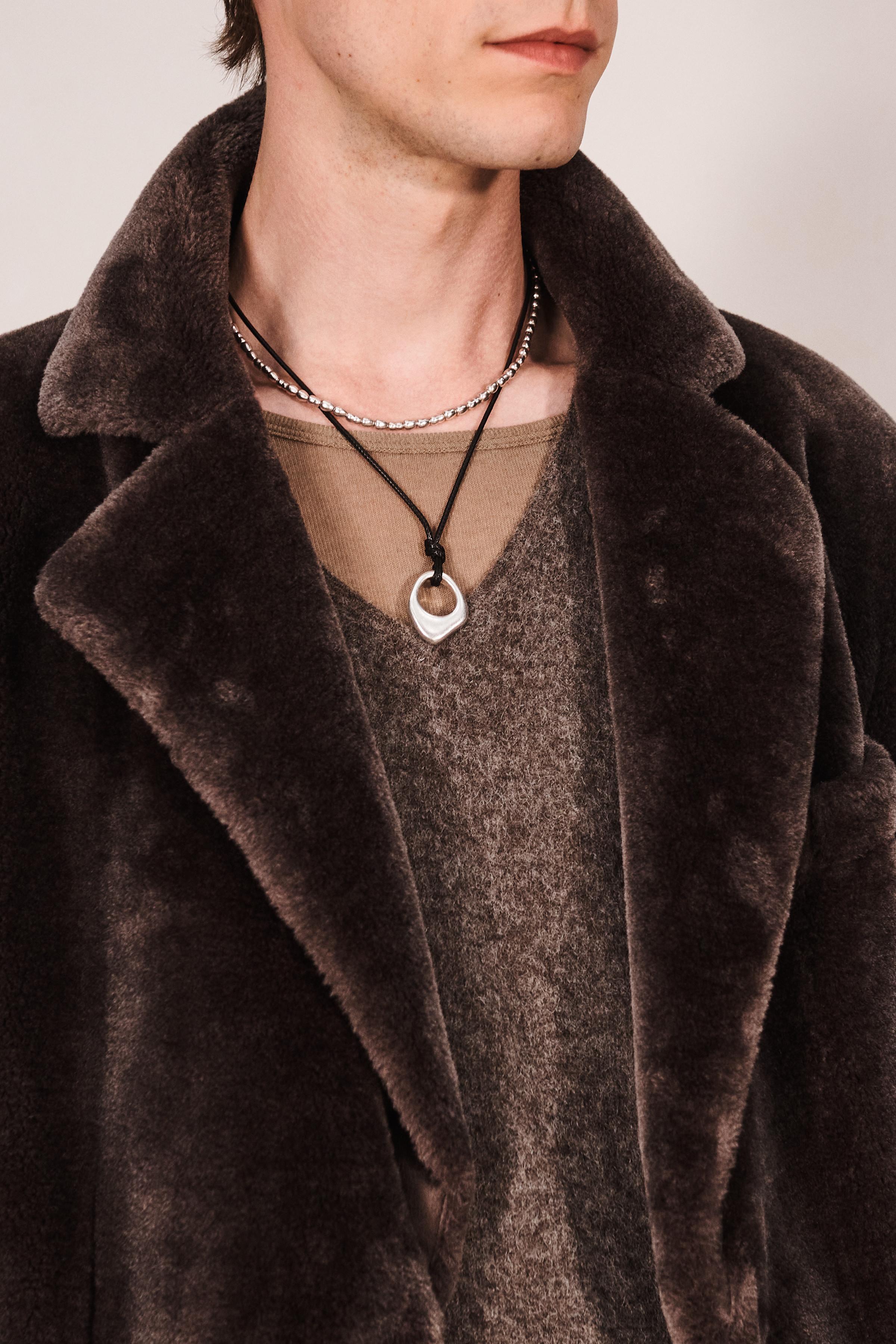 VESTE LONGUE RELAXED FIT EFFET FOURRURE