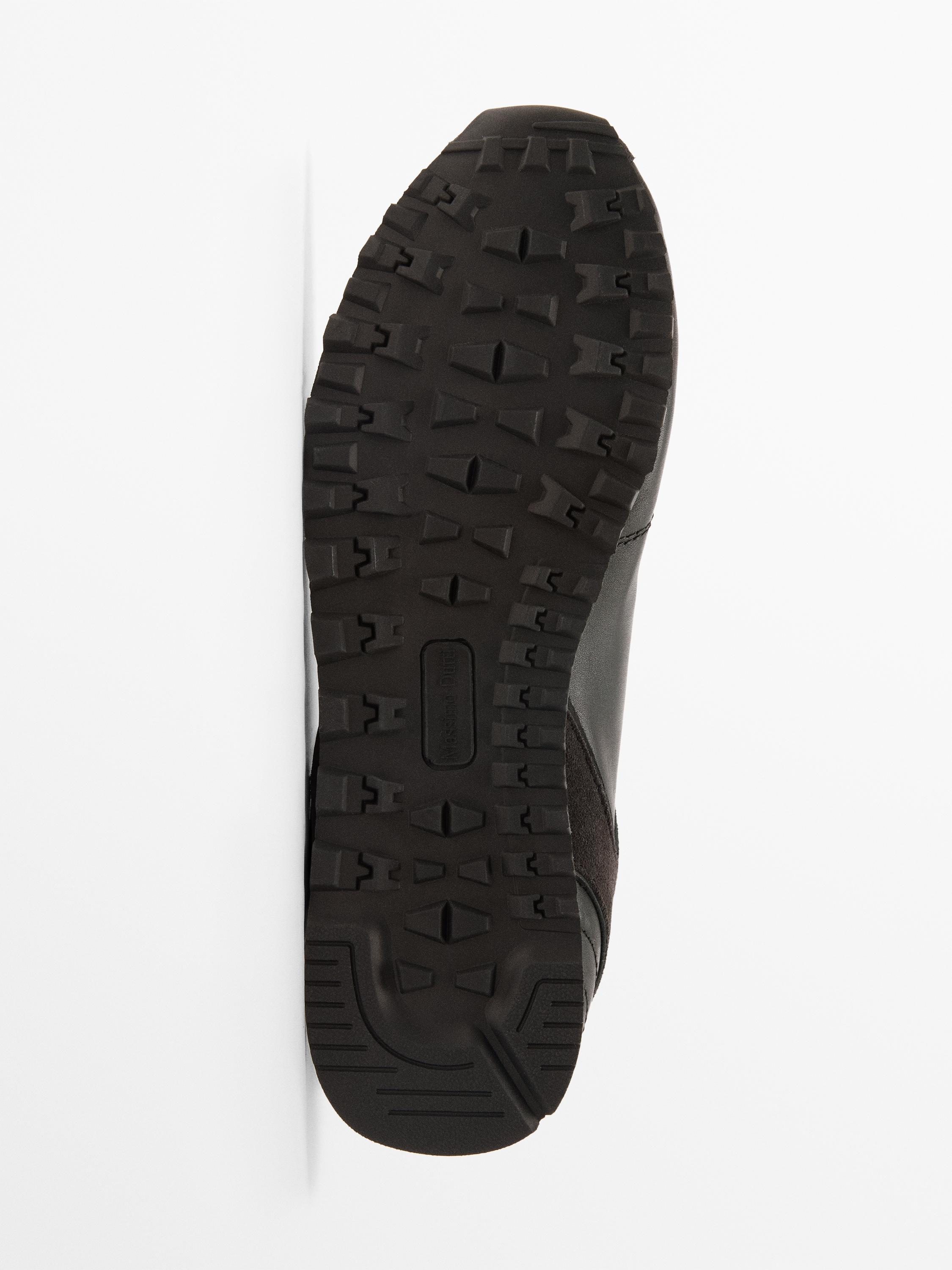 Leather trainers with thin sole