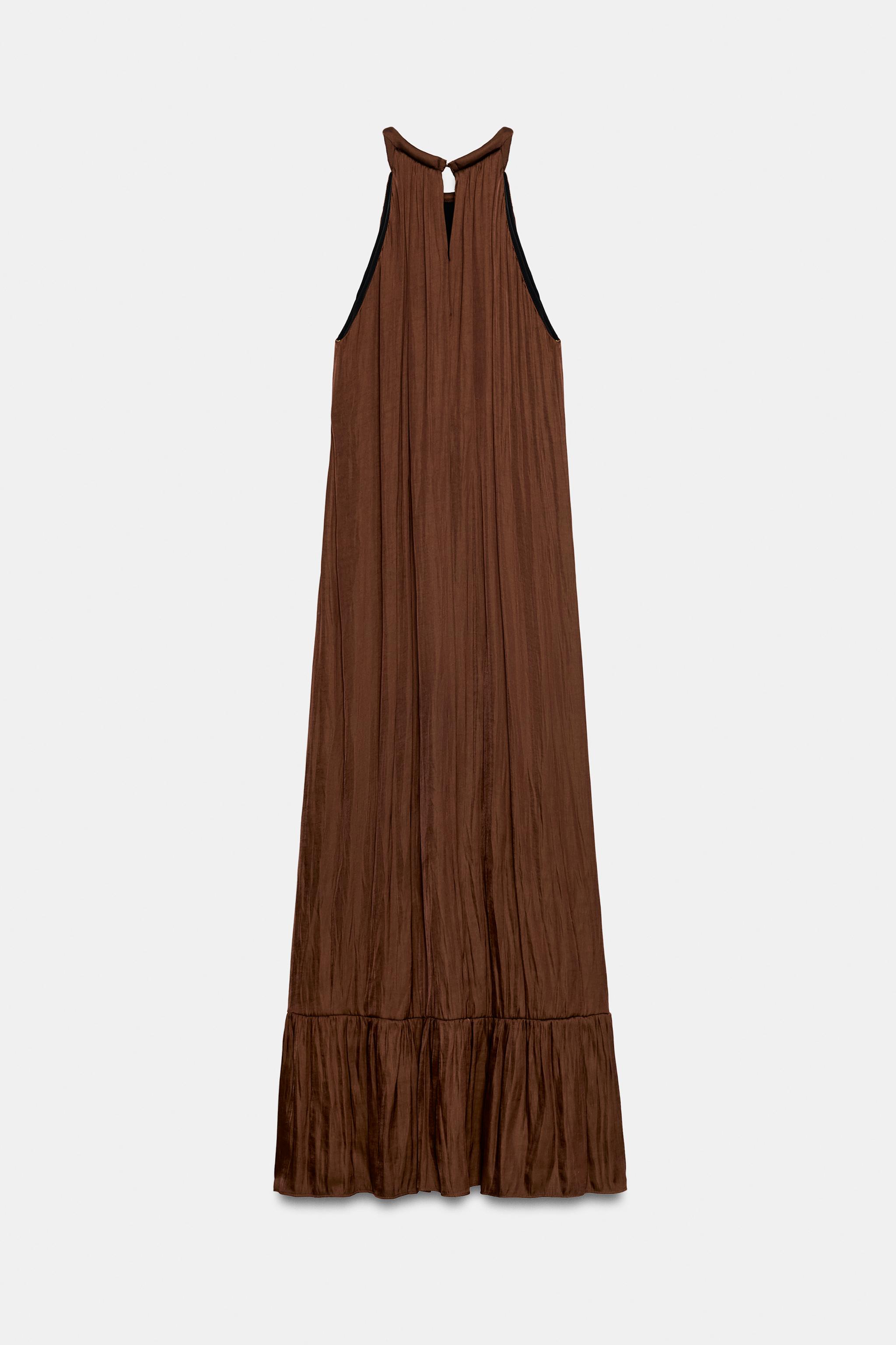 ASYMMETRIC SATIN MIDI DRESS