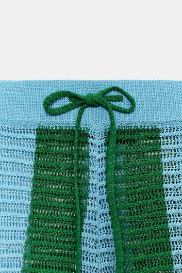 PANTALON EN MAILLE À RAYURES - rayures de Zara - Image 5